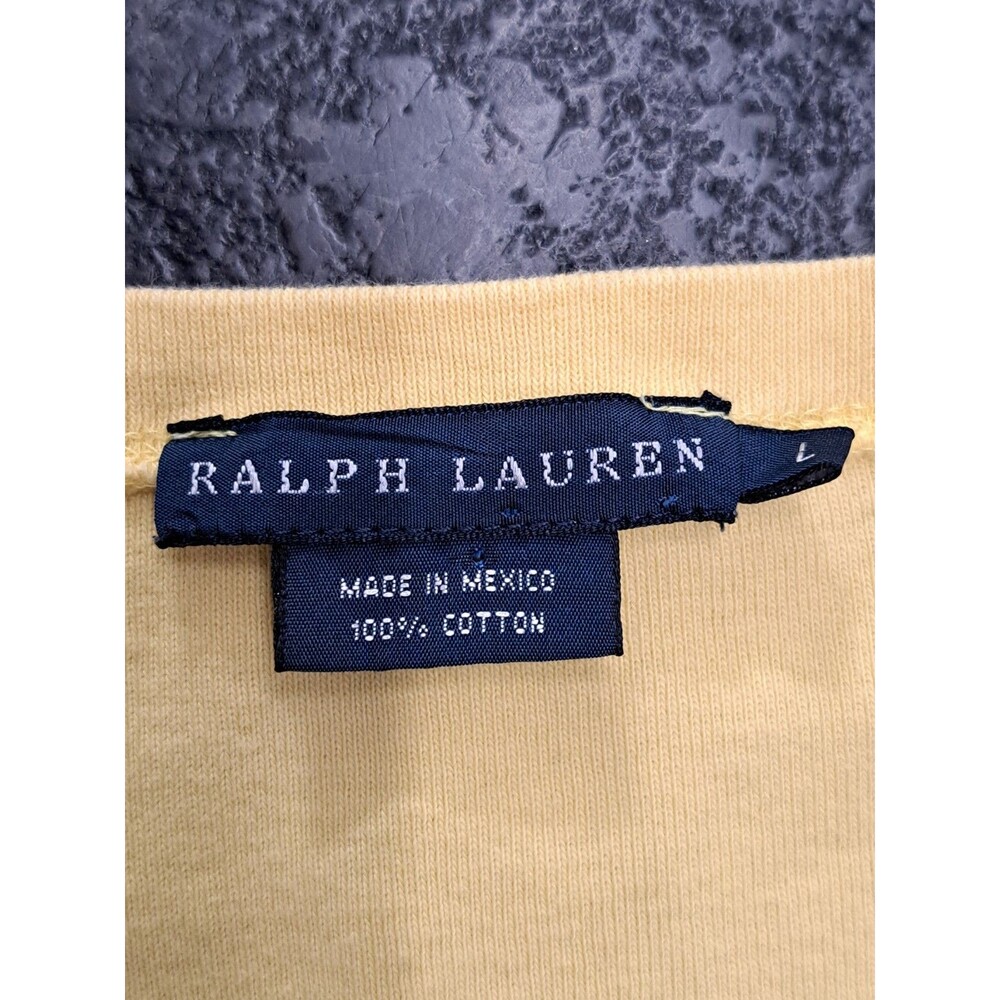 Ralph Lauren Yellow Tee & LRL Active Black & White Stripe Top Women's Size Large - Picture 3 of 15